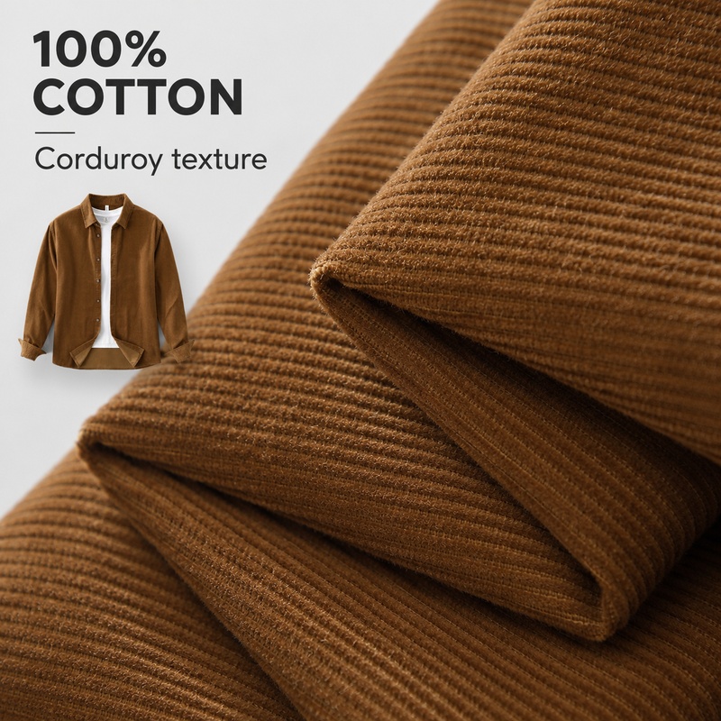 Kemeja Corduroy Katun 100% unt - Corduroy Button Up Shirt Men ulasan dan harga