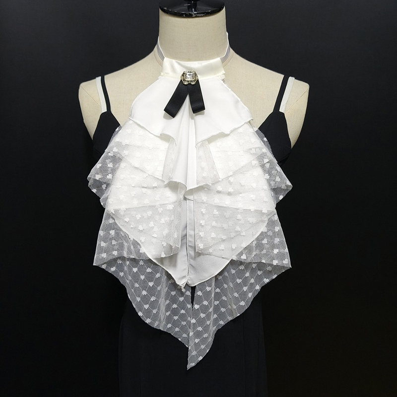 Kerah palsu berlapis renda put - Shirts ulasan dan harga