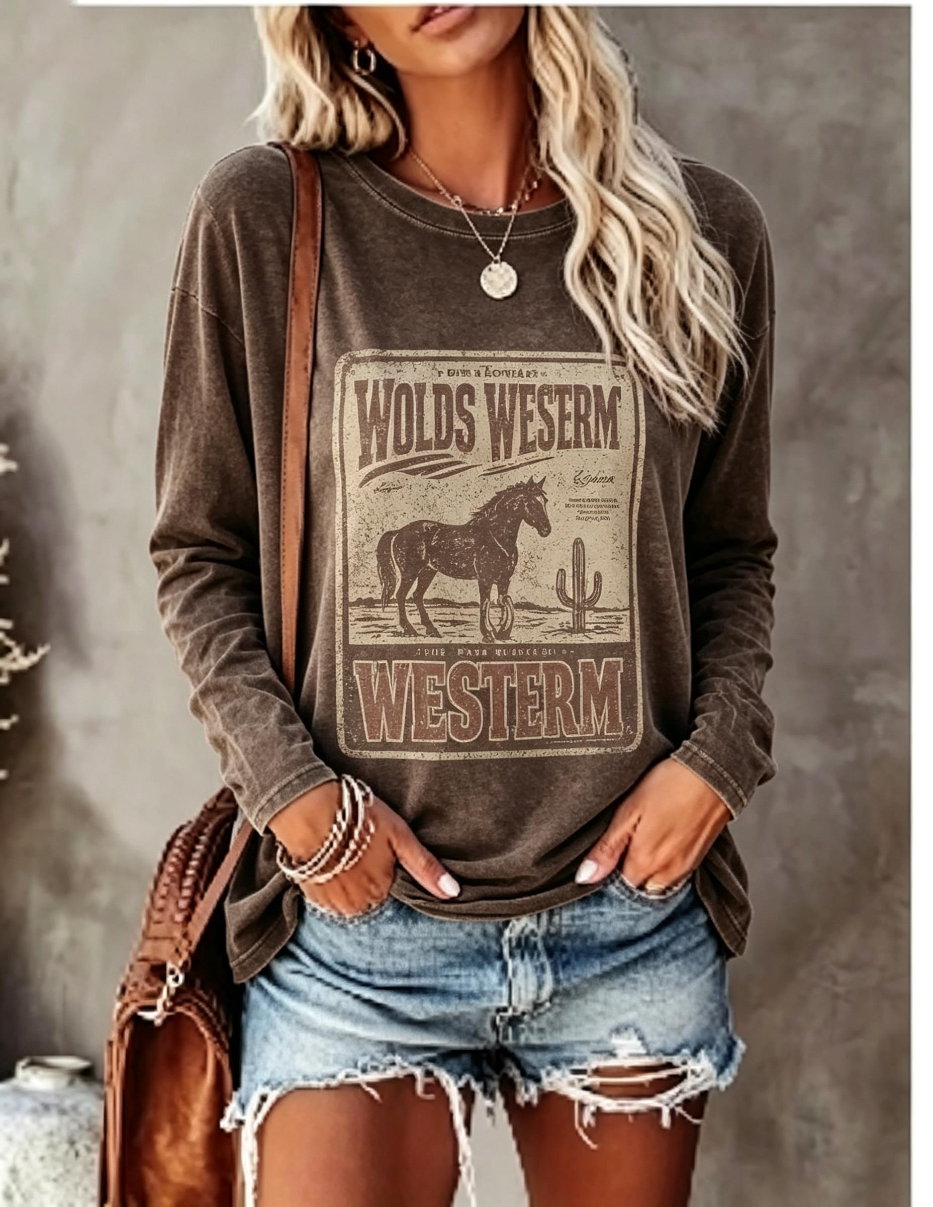 Kaos Lengan Panjang Wanita, Mo - T-Shirts ulasan dan harga