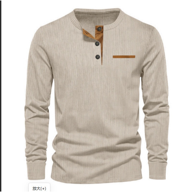 Kaos Henley Lengan Panjang Pri - Corduroy Button Up Shirt Men ulasan dan harga